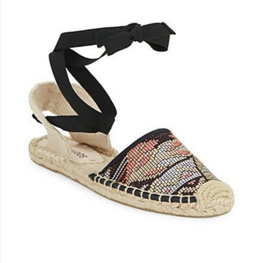 Soludos Classic Raffia Lace Up Espadrille Flats 9 - Picture 3 of 12